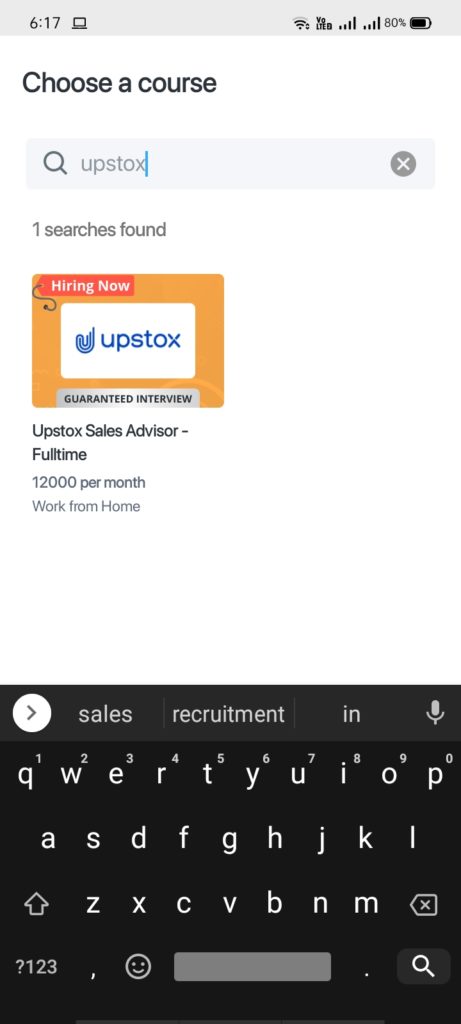 Upstox Recruitment 2021 for Sales Advisor post