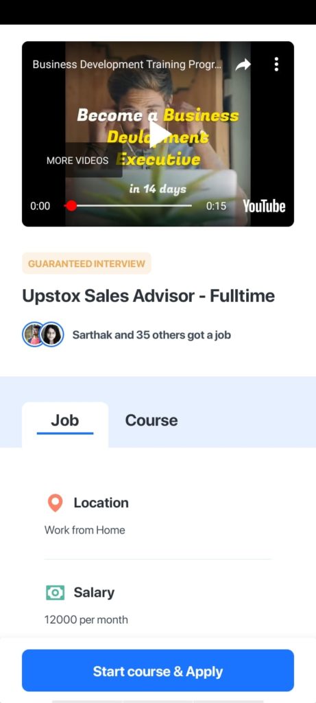 Course for Upstox Recruitment 2021 Work From Home Job